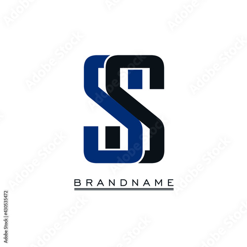 SS letter logo, simple design on white background