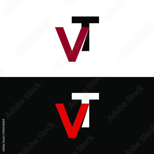 VT letter logo, simple design on white background