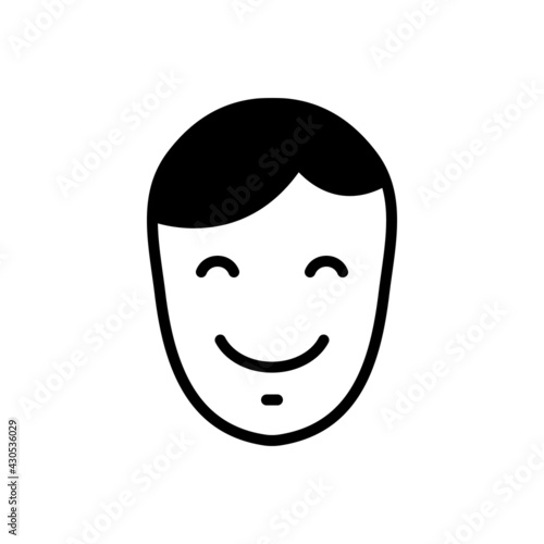 Black solid icon for pleased