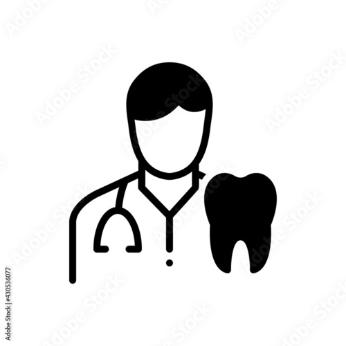 Black solid icon for dentists
