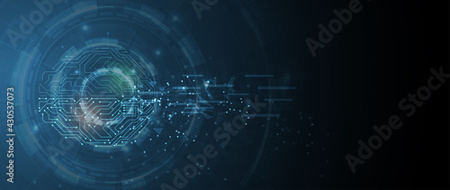 Abstract human brain. Artificial intelligence technology. Science background