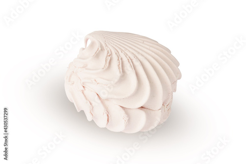 pink meringue isolated on white background. sweet dessert.