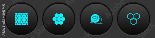 Set Honeycomb, , and icon. Vector