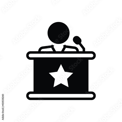 Black solid icon for tribune