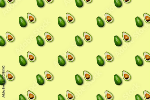 avocado patern on yellow background