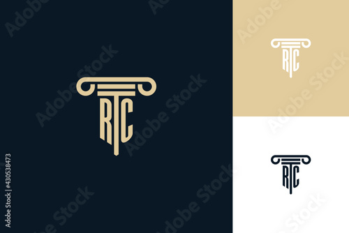 RC monogram initials design logo. Lawyer logo design ideas