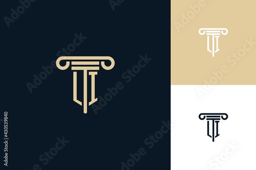 LI monogram initials design logo. Lawyer logo design ideas