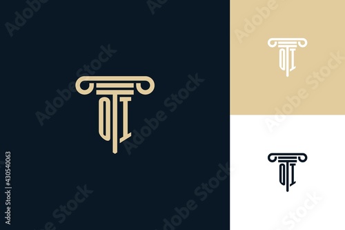 OI monogram initials design logo. Lawyer logo design ideas