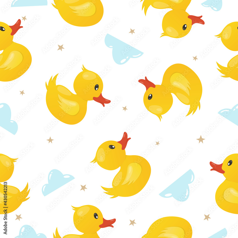 cute duck pattern with yellow color for seamless pattern design resources