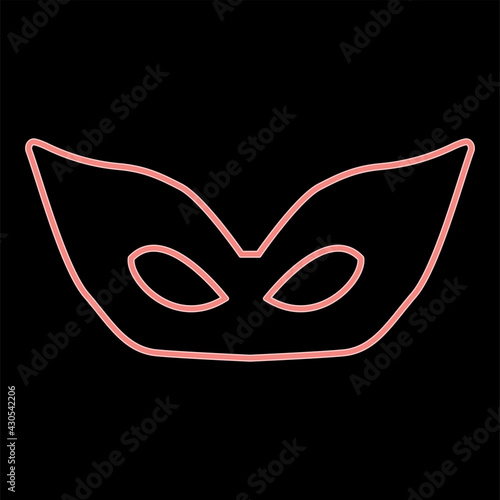 Neon mask the red color vector illustration flat style image