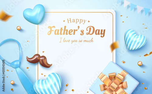 3d Happy father's day card template