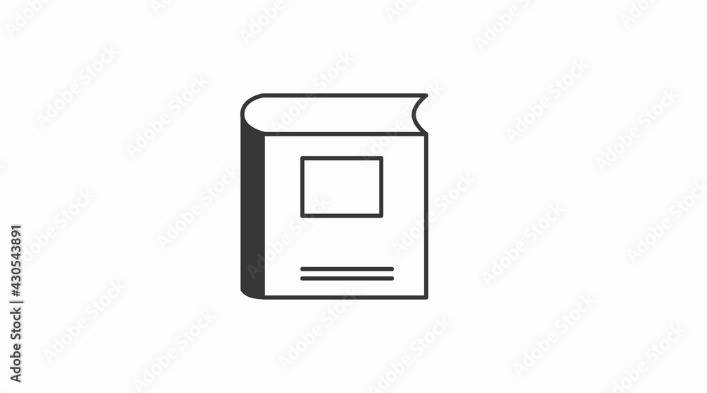 Vector Isolated Illustration of a Book. Black and White Book Icon Vector Isolated Illustration of a Book. Black and White Book Icon