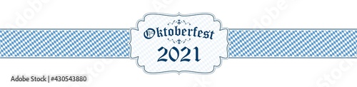 Oktoberfest banner with text Oktoberfest 2021