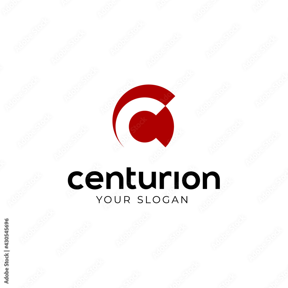 Initial Letter C like Roman Centurion Armor Helmet logo design Initial Letter C like Roman Centurion Armor Helmet logo design