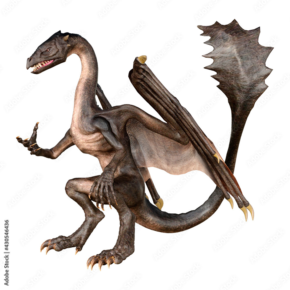 Fototapeta premium 3D Rendering Fairy Tale Dragon on White