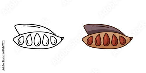 Tableau sur toile Carob doodle icon