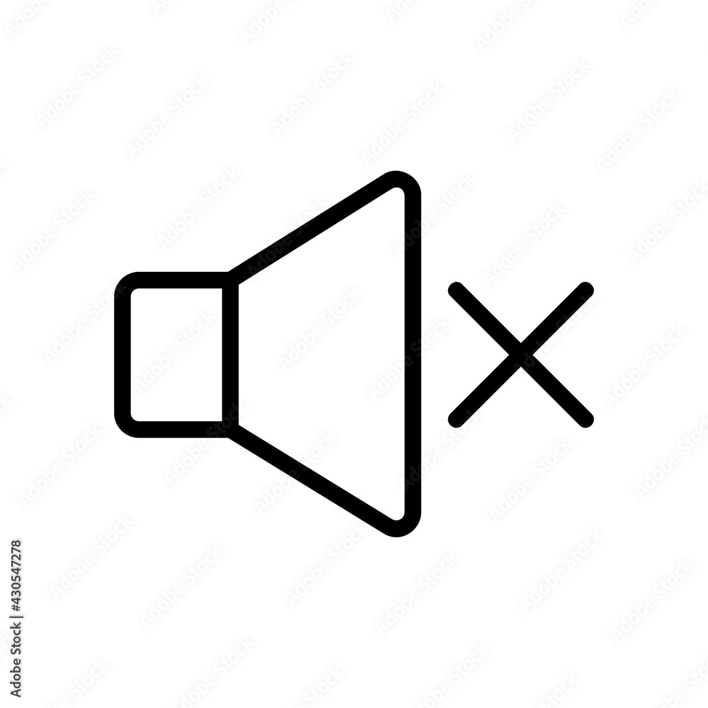 Mute icon vector illustration in line style about multimedia for any projects Mute icon vector illustration in line style about multimedia for any projects