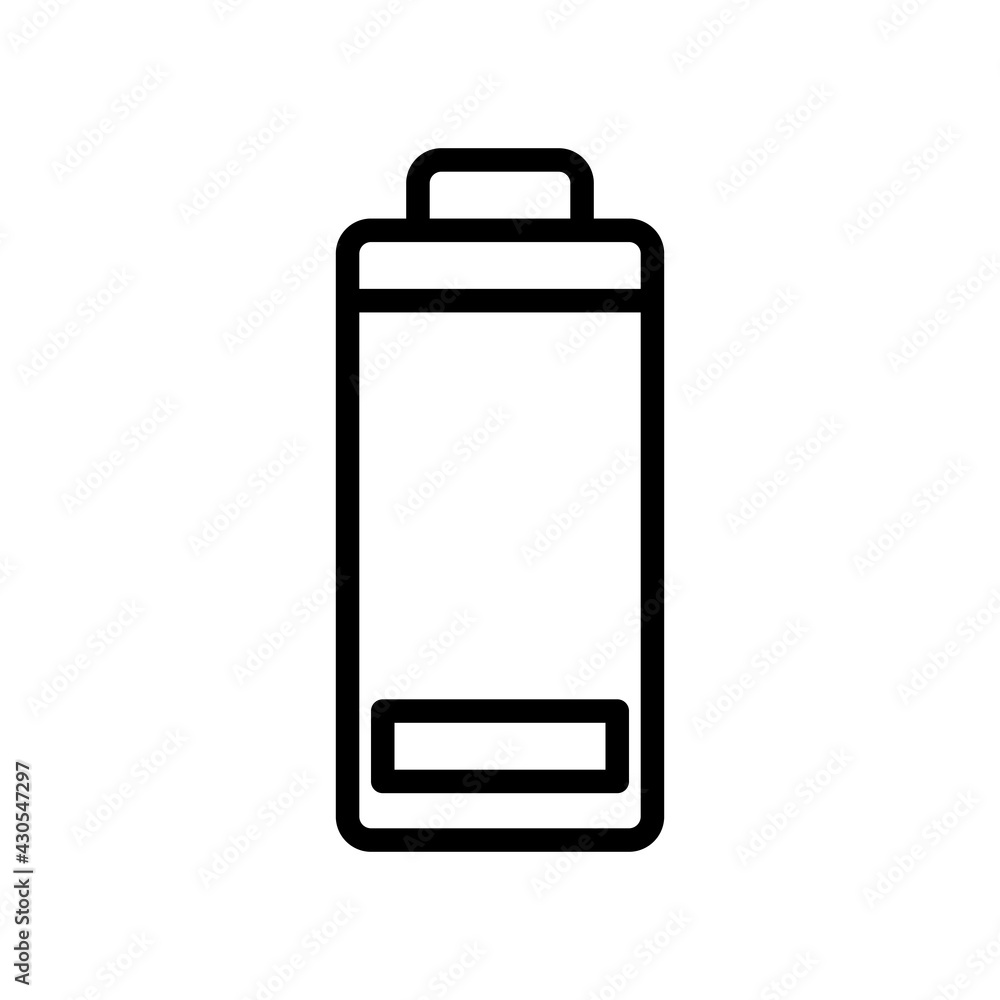 Low Battery icon vector illustration in line style about multimedia for any projects Low Battery icon vector illustration in line style about multimedia for any projects