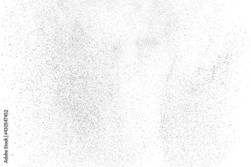 Distressed black texture. Dark grainy texture on white background. Dust overlay textured. Grain noise particles. Rusted white effect. Grunge design elements. Vector illustration, EPS 10.