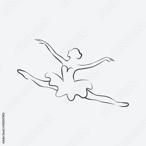 Sketch of jumping ballet dancer