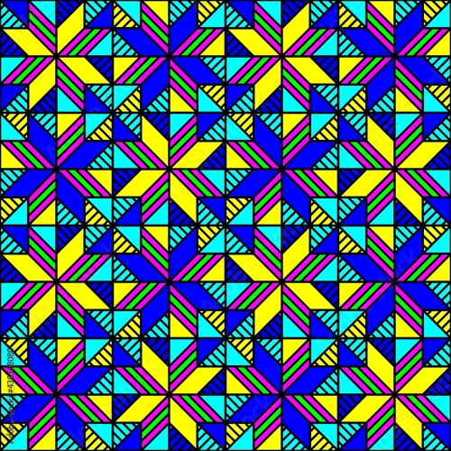 Patchwork Bright colorful geometric seamless pattern
