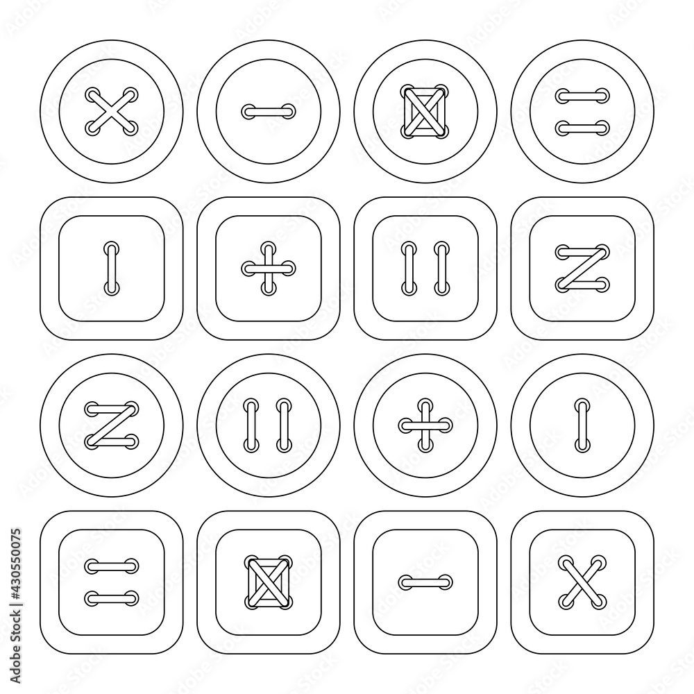 Set of clothing buttons. Set of clothing buttons.