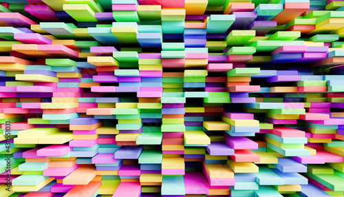 abstract background of cluttered colored blocks