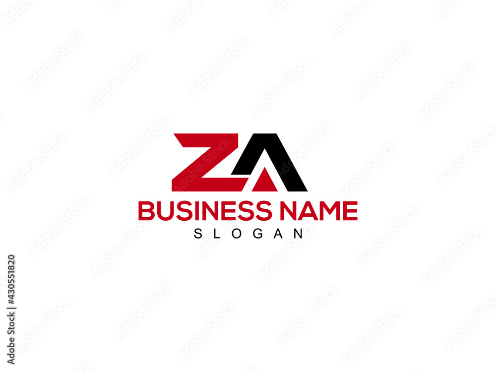 Fototapeta premium ZA Letter Logo, za logo icon vector for business