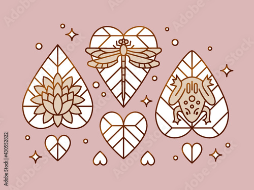 Illustration of swamp flora and fauna