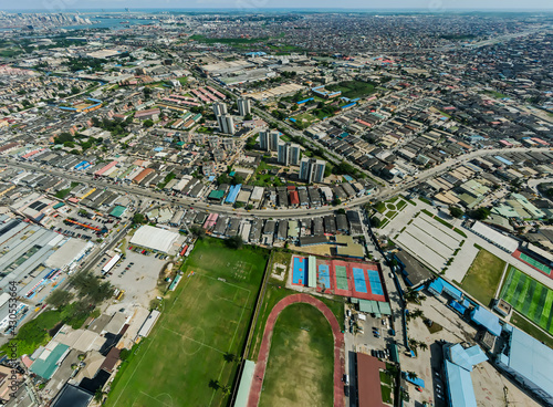 An aerial view of the Surulere skyline photo