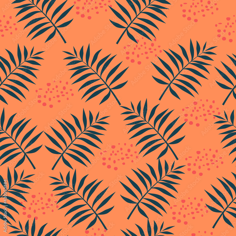 vector pattern with tropical leaves. flat image of floristic pattern vector pattern with tropical leaves. flat image of floristic pattern