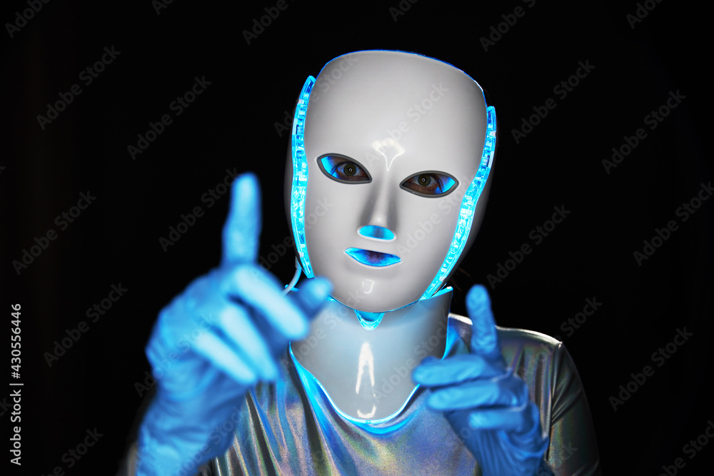 Portrait of futuristic robot. Concept of future technology. Portrait of futuristic robot. Concept of future technology.