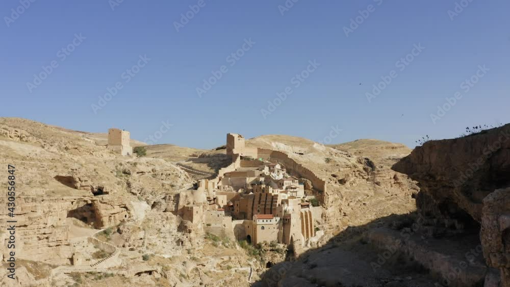 Mar Saba Greek Orthodox Monastery in Israel Judaean Desert, Aerial view.
Mar Saba Greek Orthodox Monastery in Israel Judaean Desert, Aerial view.