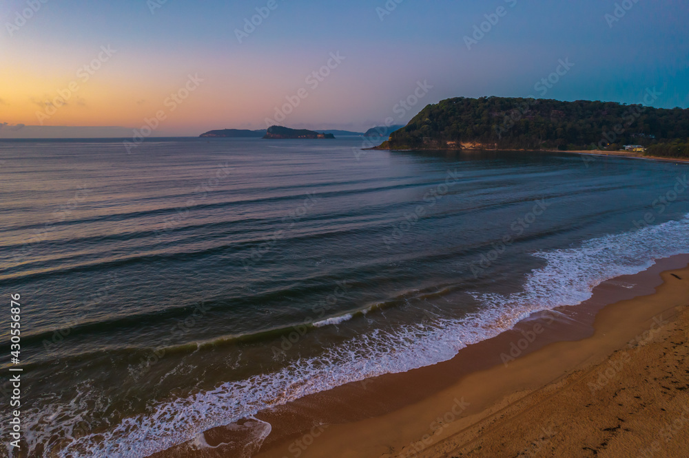 Fototapeta premium Aerial sunrise at the seaside