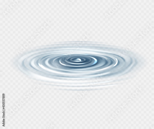 Transparent circles on the water, isolated.