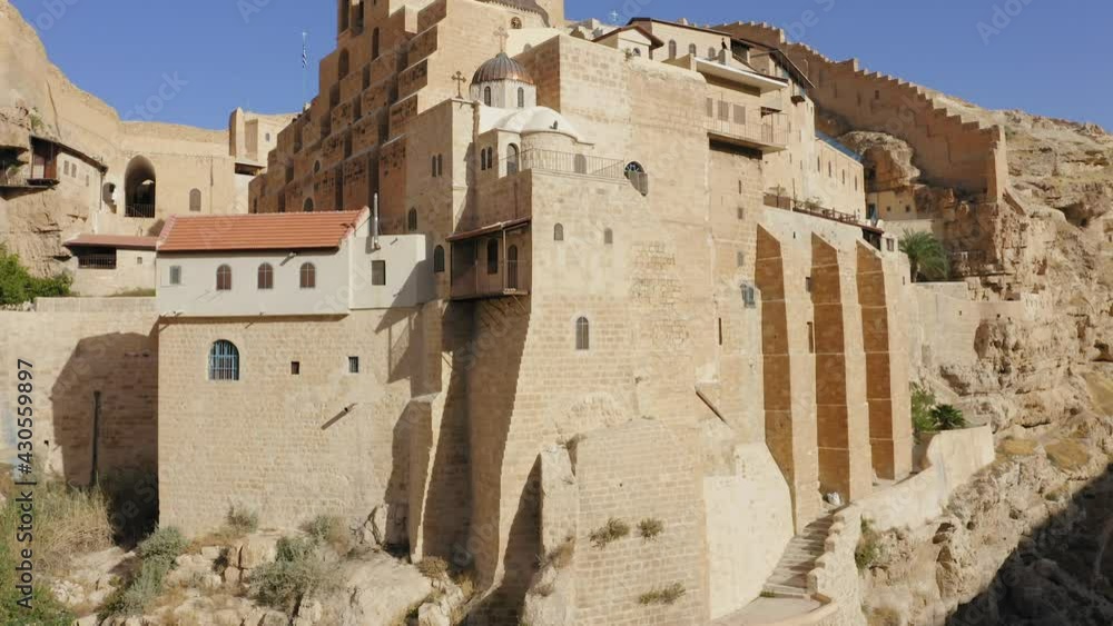 Mar Saba Greek Orthodox Monastery in Israel Judaean Desert, Aerial view.
Mar Saba Greek Orthodox Monastery in Israel Judaean Desert, Aerial view.