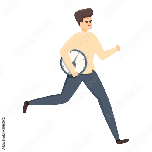 Rush job wall clock icon. Cartoon of Rush job wall clock vector icon for web design isolated on white background