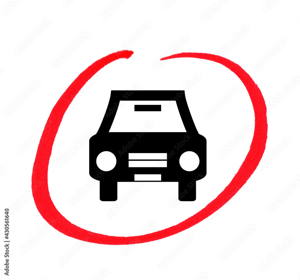 Verkehr oder Gebrauchtwagen: Auto mit roter Stift Markierung