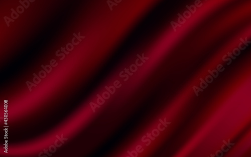 Luxury red silk fabric background. Dark red satin with wavy folds. Texture satin velvet material with gradient mesh for luxurious elegant design with space for text. Vector abstract background EPS10