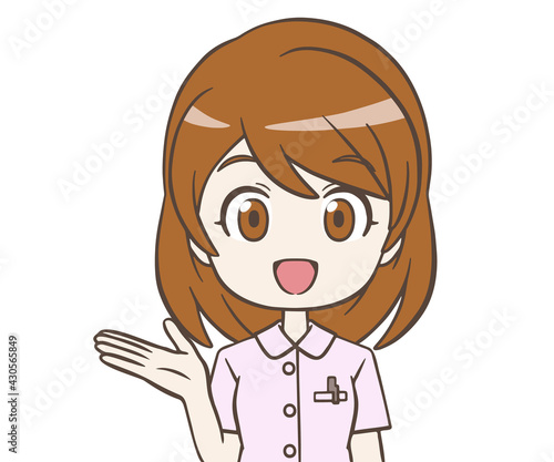 案内をする看護師