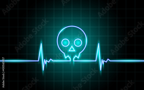 Neon glowing lines, Heartbeat concept, Lifeline background wallpaper design