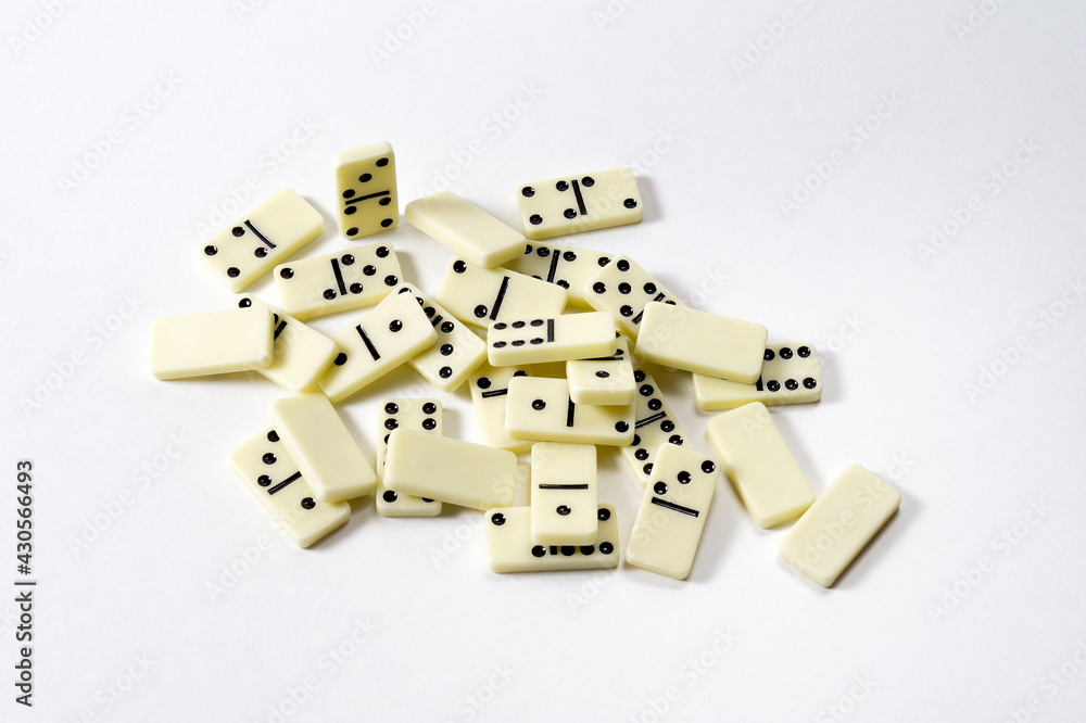 Scattered dominoes on a white background Scattered dominoes on a white background