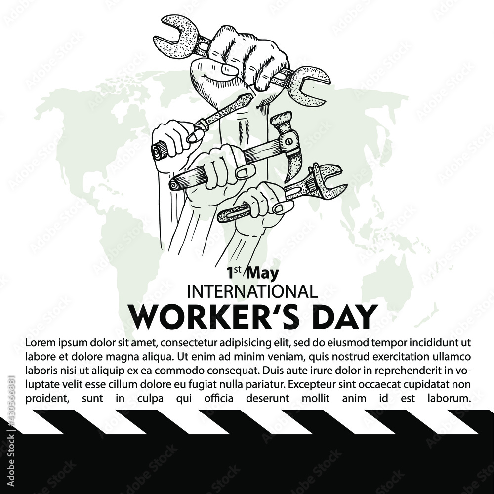 International Worker's Day, poster and banner vector