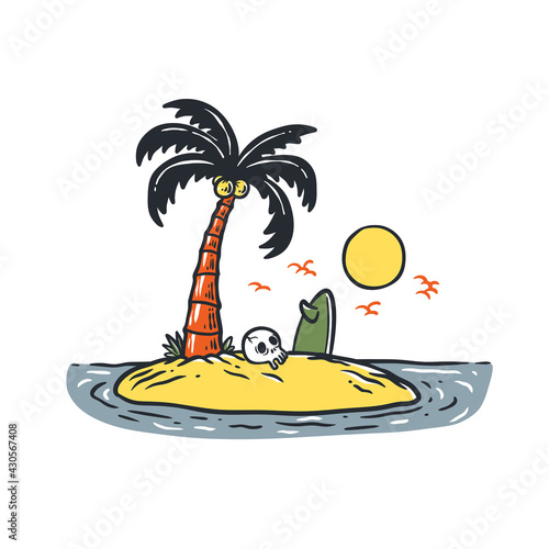 Quite Dead Island Cartoon Vector