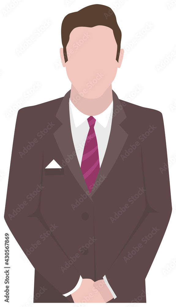 Confident businessman in office outfit. Avatar man in dark suit and tie isolated on white standing with his arms crossed. Serious business person vector male character, chief in half height icon Confident businessman in office outfit. Avatar man in dark suit and tie isolated on white standing with his arms crossed. Serious business person vector male character, chief in half height icon
