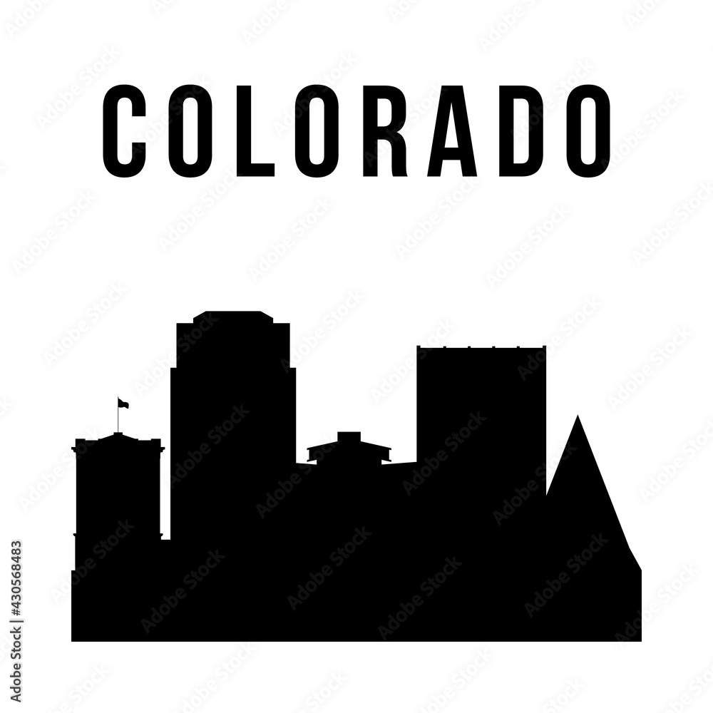 Colorado Springs city skyline simple silhouette. Modern urban background. Vector illustration.