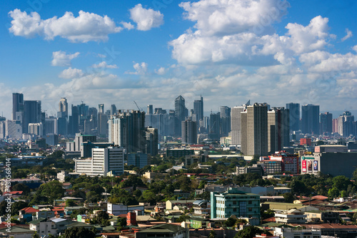 Quezon City, Philippines - The Makati skyline as seen from 10 kilometers away. photo