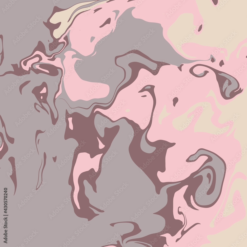 Liquify effect with ice cream colors. Marble effect . Yellow, pink, bronw colors.