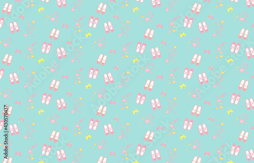 バレエシューズ柄のイラスト