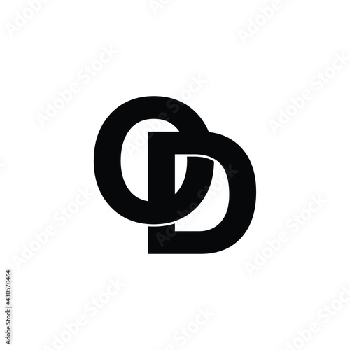 Letter OD simple logo design vector
